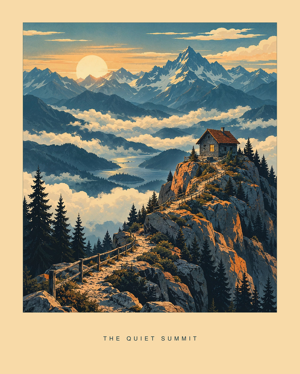 The Quiet Summit — Mountain Art Print