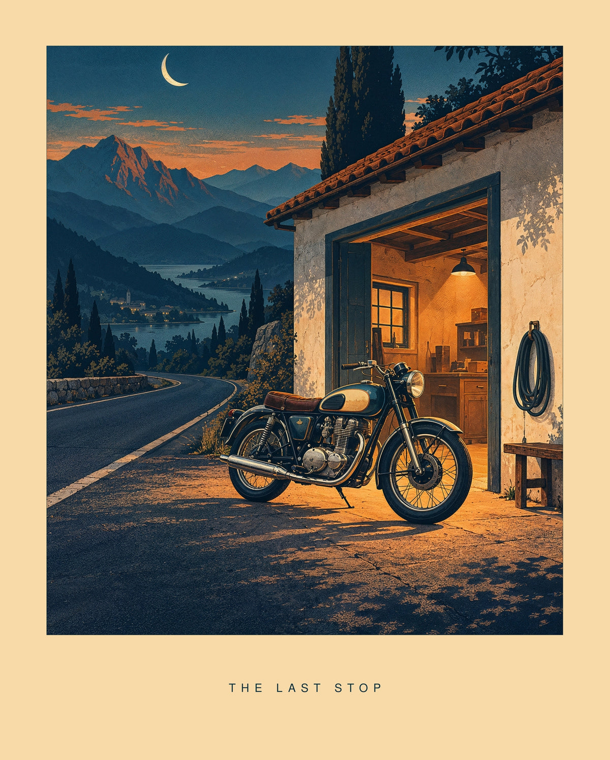 The Last Stop — Motorcycle Art Print