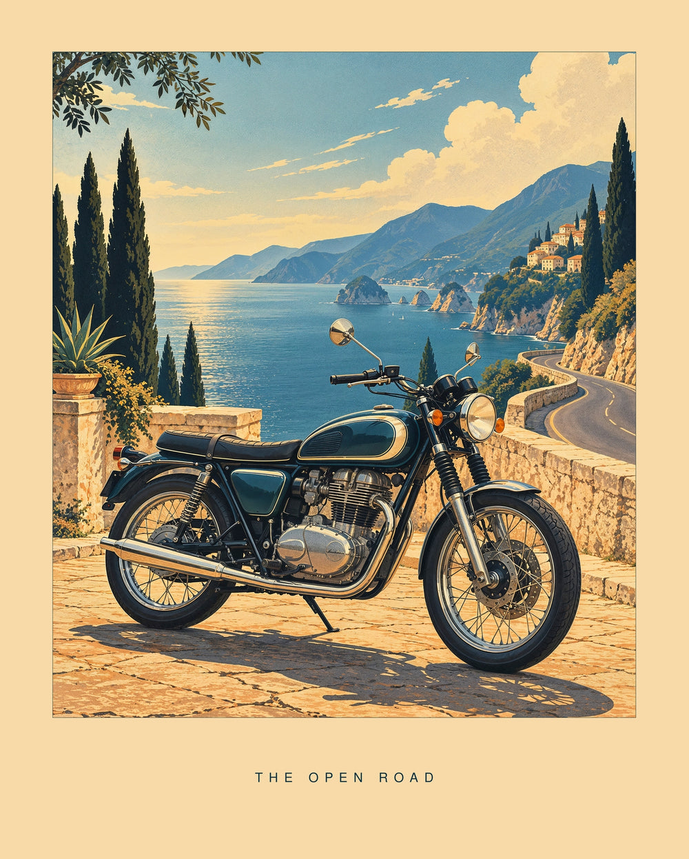 The Open Road — Motorcycle Art Print