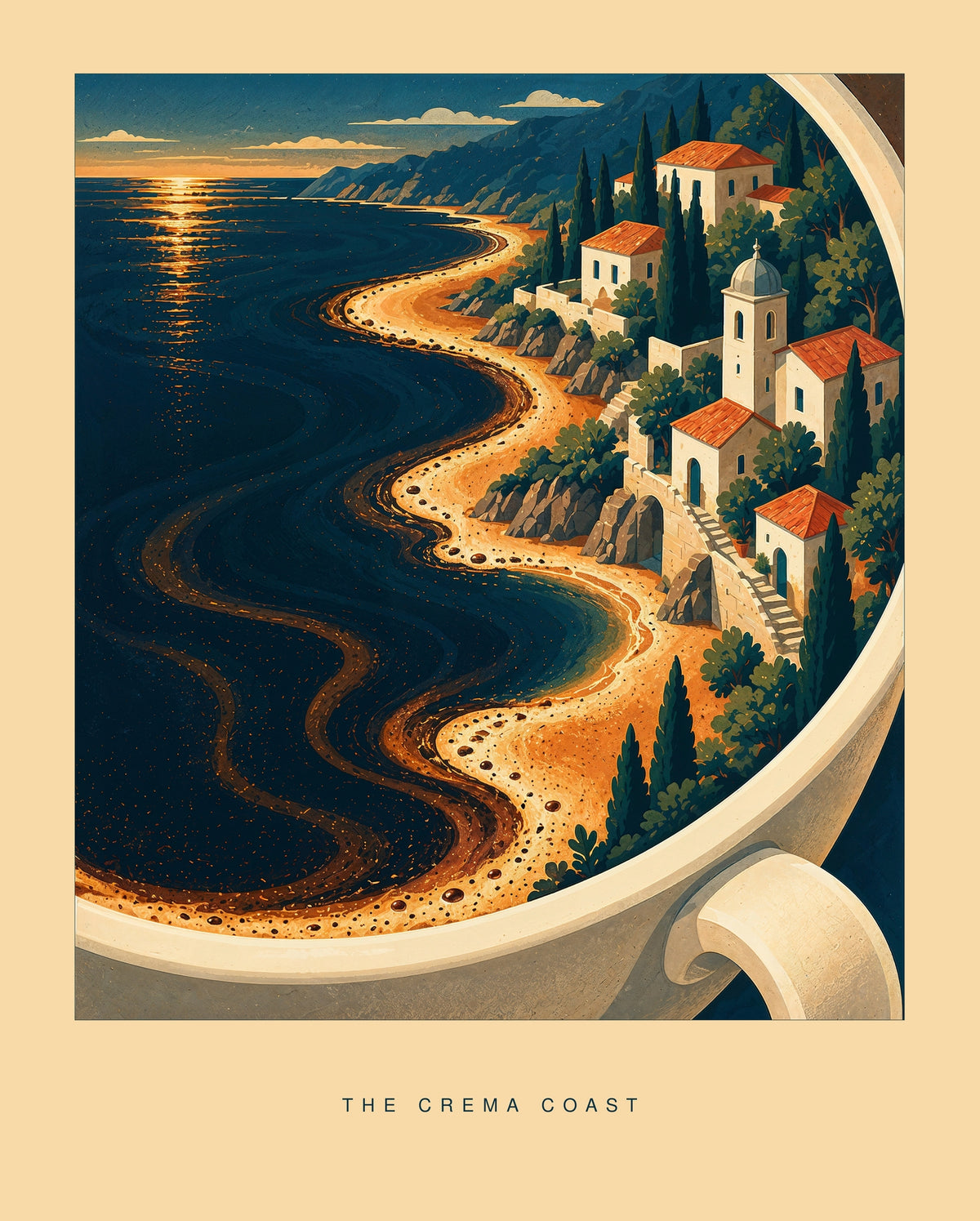 The Crema Coast — Coffee Art Print