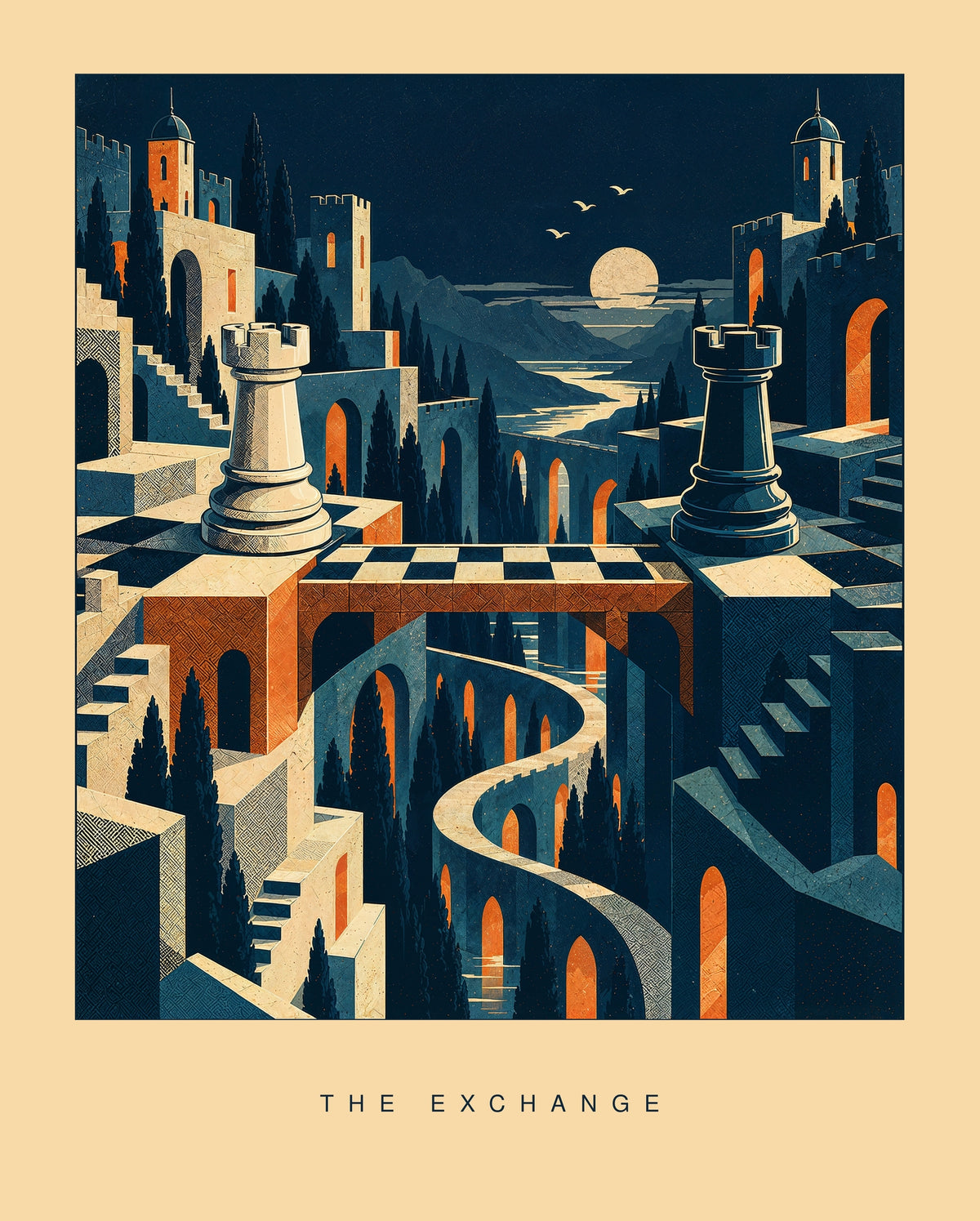 The Exchange — Chess Art Print