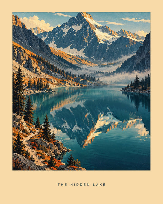 The Hidden Lake — Mountain Art Print